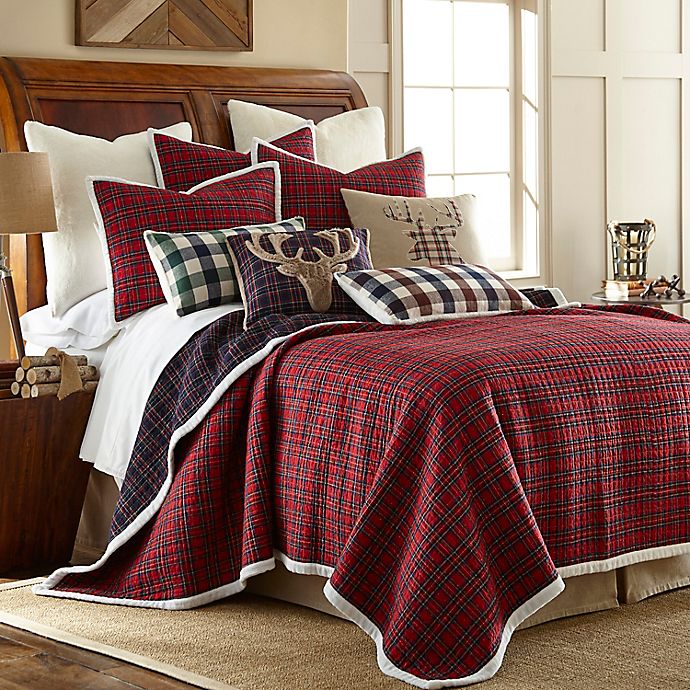 Levtex Home Plaid 3-Piece Reversible King Quilt Set in Red/Blue