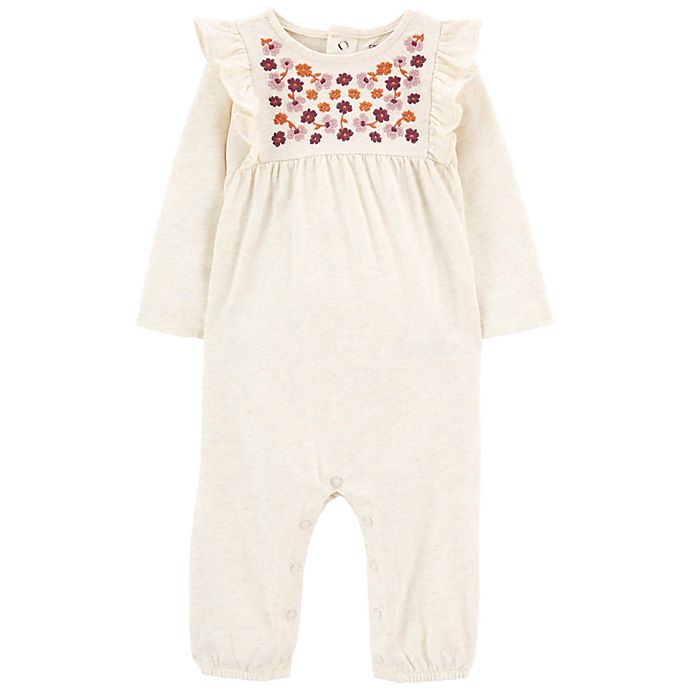 carter's® Newborn Embroidered Floral Jumper in Oatmeal