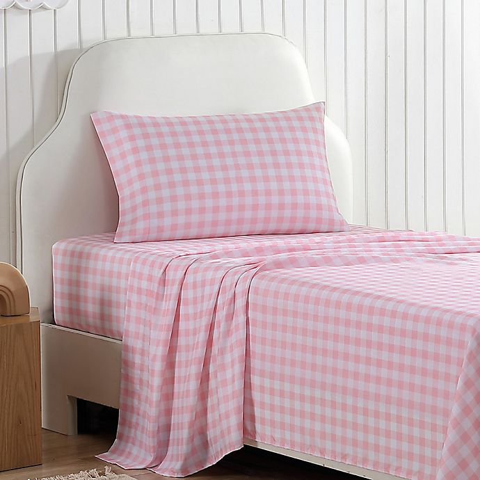 Eddie Bauer® Poppy Plaid Twin XL Sheet Set in Pink