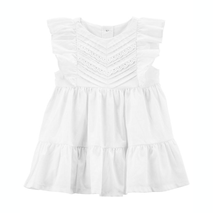 OshKosh B'gosh® Flutter Sleeve Lacy Dress in White