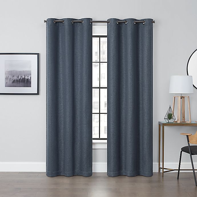 Brookstone™ Debray 63-Inch Grommet 100% Blackout Curtain Panels in Navy (Set of 2)