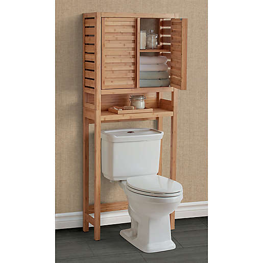 No Tools Bamboo Over The Toilet Space, Bed Bath And Beyond Over The Toilet Cabinet