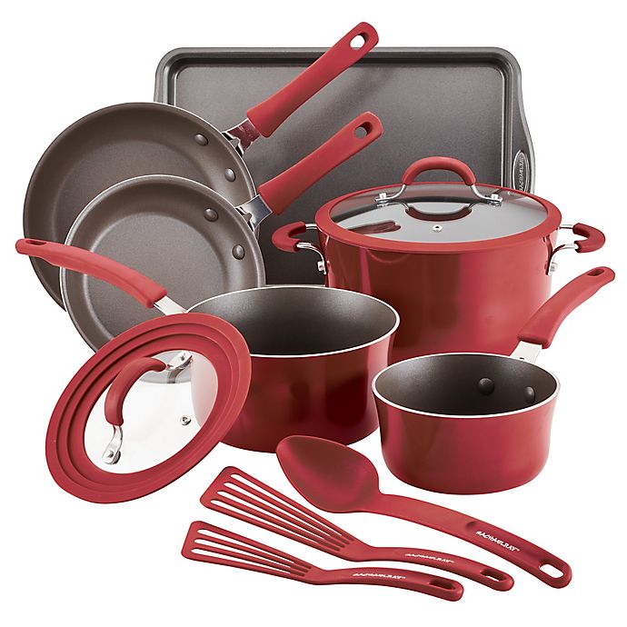 Rachael Ray® Cook + Create Nonstick Aluminum 11-Piece Cookware Set in Red