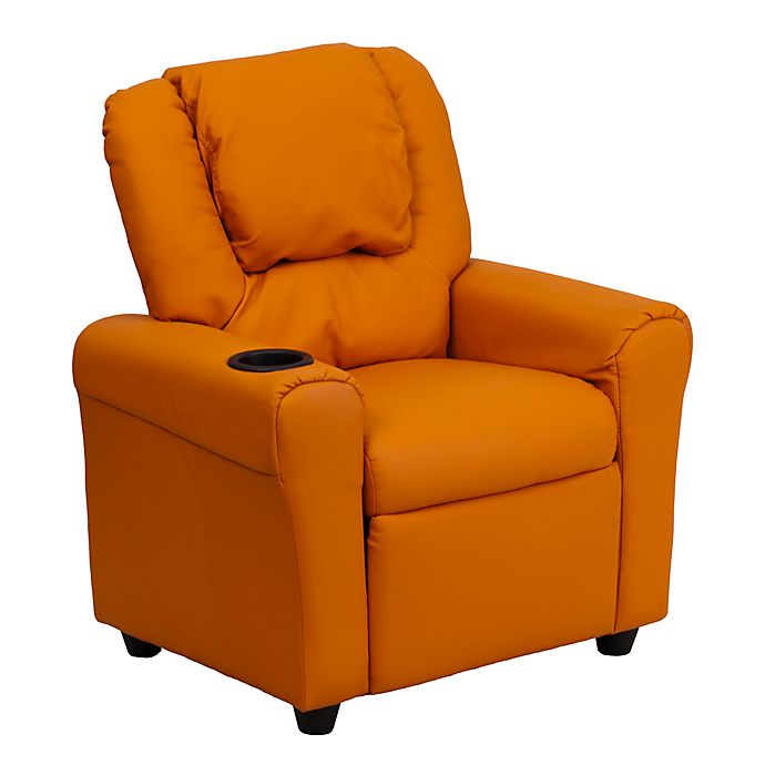 Flash Furniture Vinyl Kids Recliner with Headrest and Cup Holder