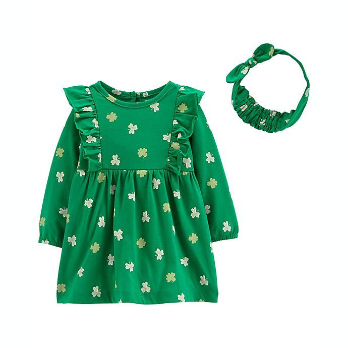 carter's® St. Patrick's Day Dress and Headwrap in Green