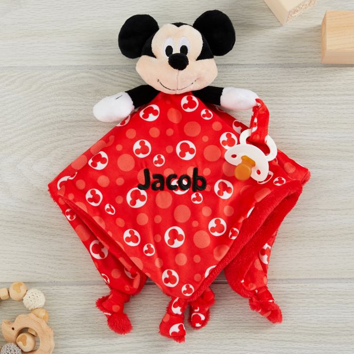 Red Disney Baby Mickey Mouse Plush Stuffed Animal Snuggler Blanket 