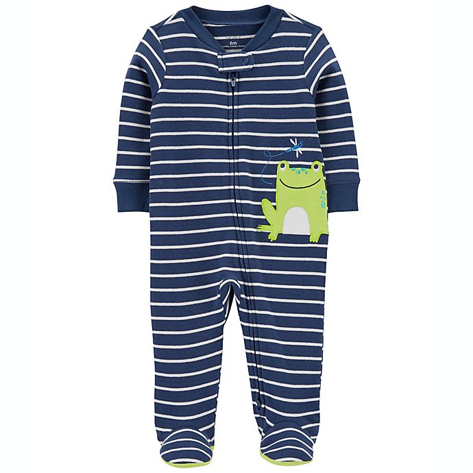 carter's® Frog 2-Way Zip Footie Pajama in Navy