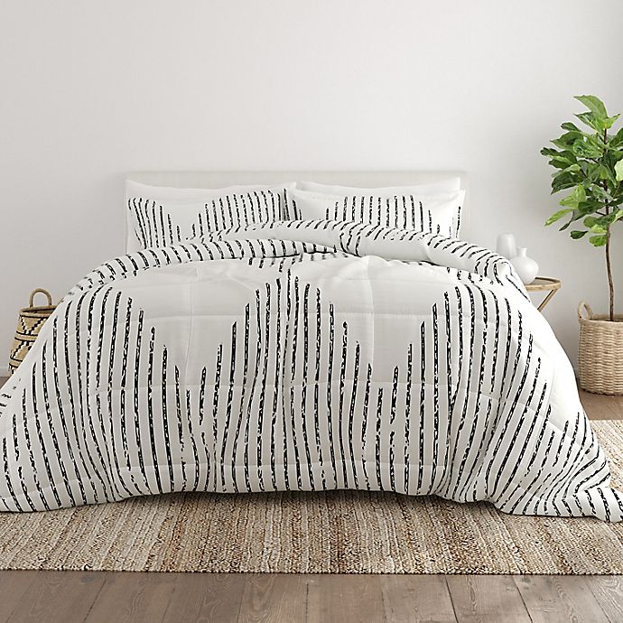 Home Collection Diamond Stripe 3-Piece King/California King Comforter Set in Grey