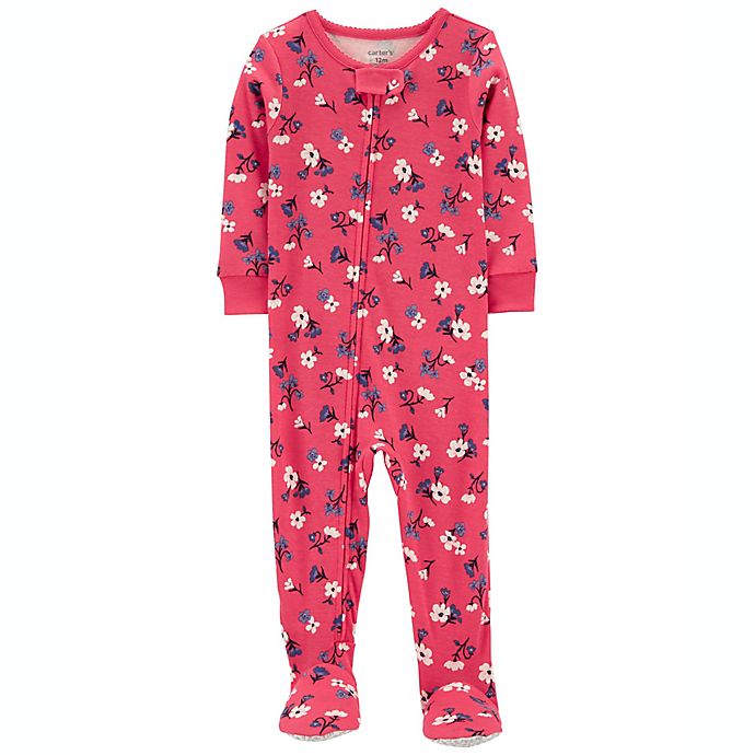 carter's® Floral Snug Fit Footed Pajama in Berry