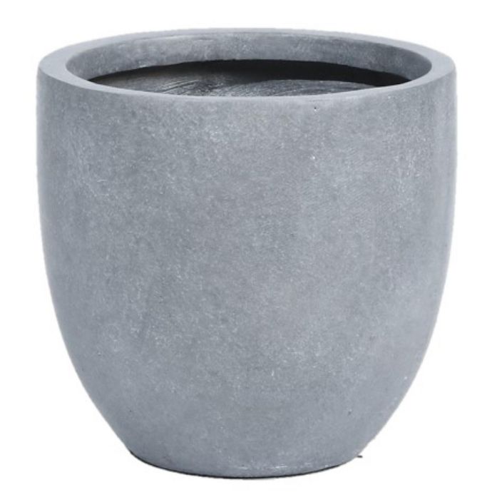 Luxen Home Round Magnesium Oxide Indoor/Outdoor Planter in Light Grey