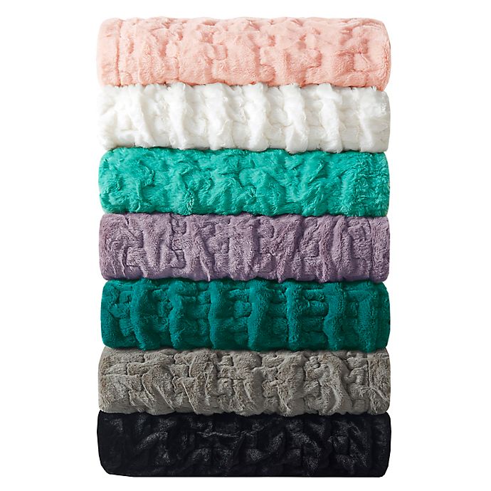 Madison Park Ruched Faux Fur Throw Blanket