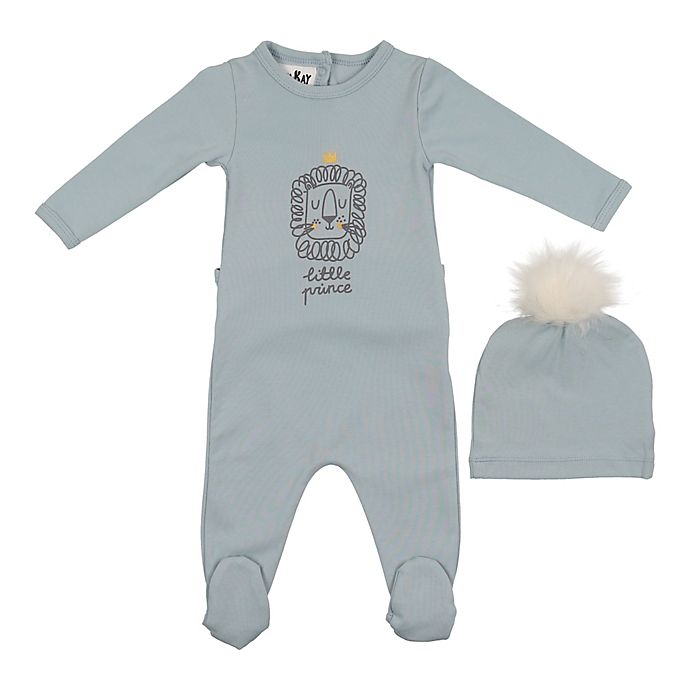 HannaKay, By Manière 2-Piece Little Prince Footie and Hat Set in Blue