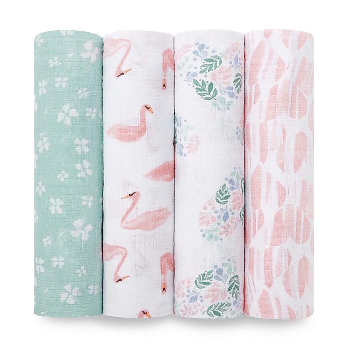 aden + anais™ essentials 4-Pack Cotton Muslin Swaddle Blankets in Briar Rose
