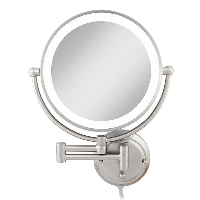 Zadro™ 5x/1x Dual Sided Fluorescent Lighted Wall Mirror