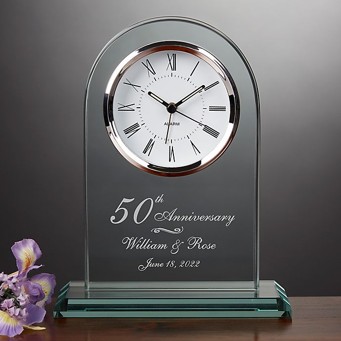 6" Free Engraving Arched Wooden Clock Award 