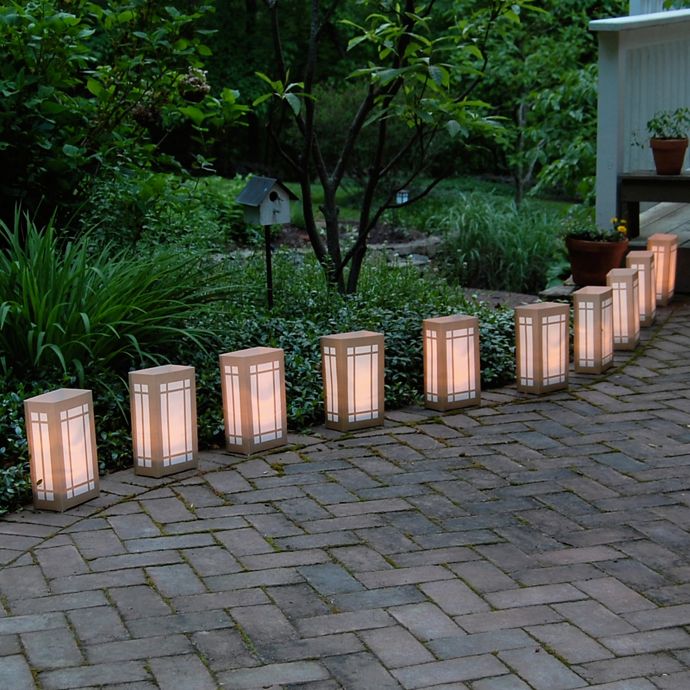 Electric Luminaria Kit with 10Count Gold LumaBase Lanterns Bed Bath & Beyond