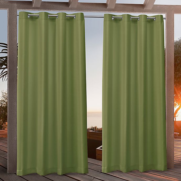 Nicole Miller NY Canvas 108-Inch Outdoor Window Curtain Panels in Green Apple (Set of 2)