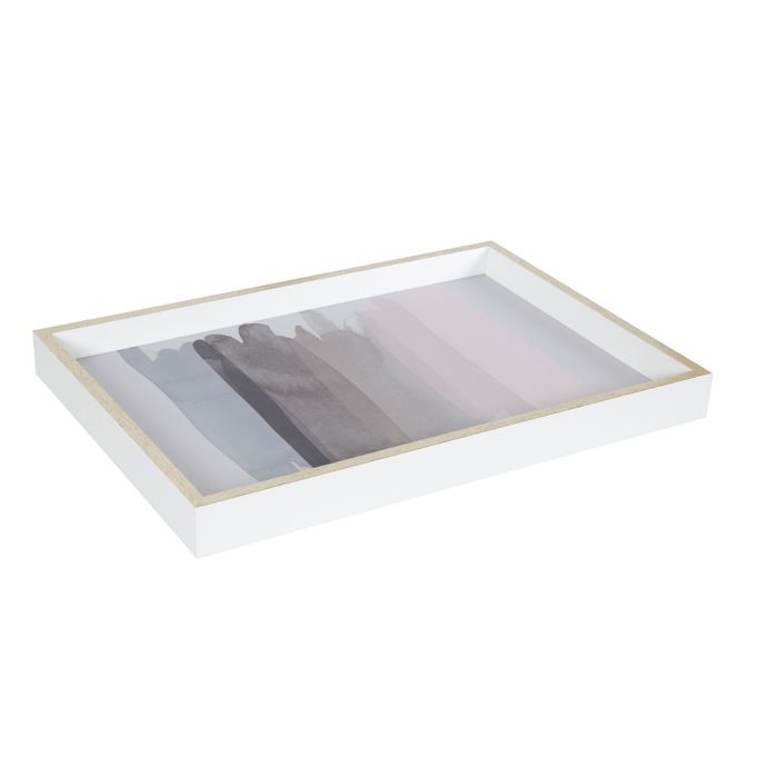 Decorative Wood Tray featuring Earthen in White Bed Bath & Beyond