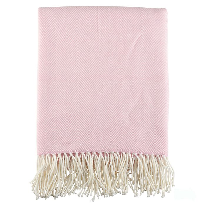 Saro Lifestyle Herringbone Throw Blanket in Pink
