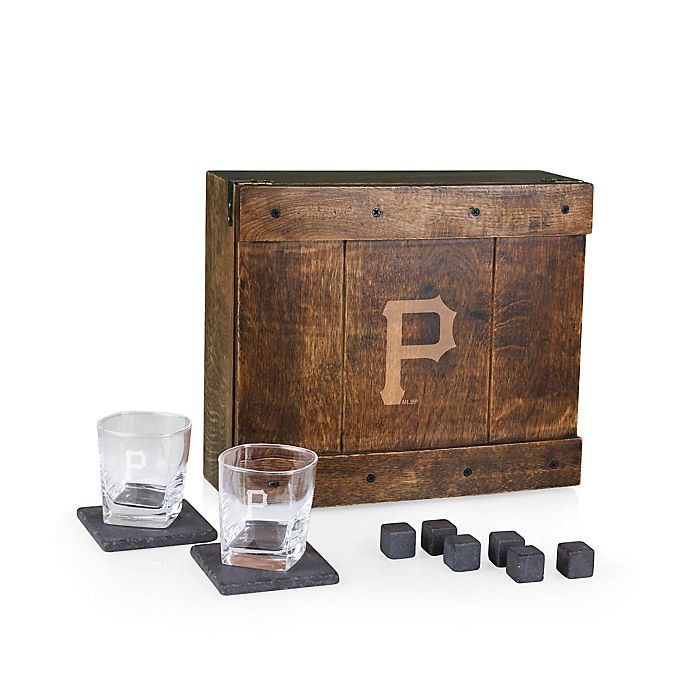 MLB Pittsburgh Pirates Oak Whiskey Box Gift Set