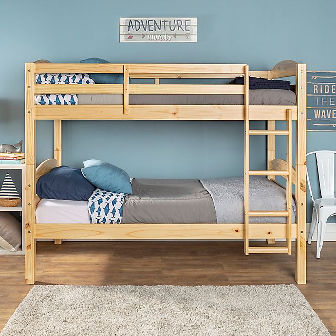 Forest Gate Solid Wood Twin-Over-Twin Bunk Bed in Natural