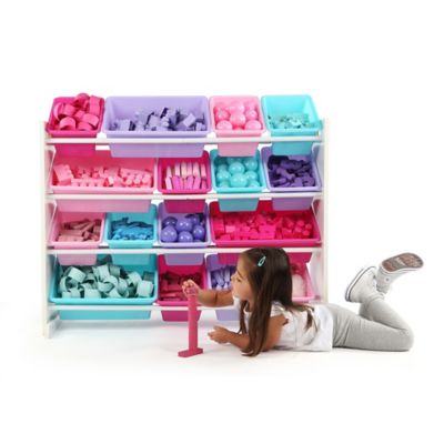 pink and purple toy organizer