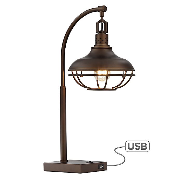 Kathy Ireland® Kie Wired Basket Table Lamp in Oil Rubbed Bronze