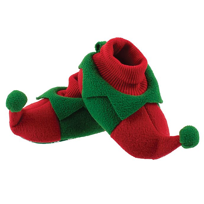 Sleepy Time Elf Slipper in Red/Green