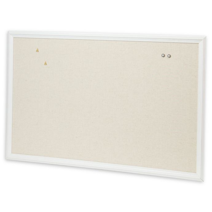 U Brands™ Wood Framed Linen Bulletin Board in White | Bed Bath & Beyond