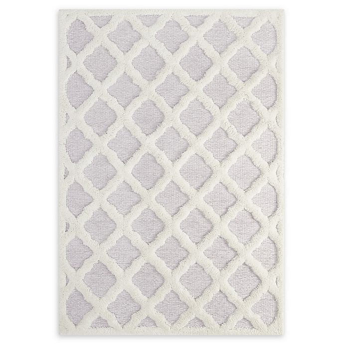 Modway Regale Abstract Moroccan Trellis 5' x 8' Area Rug in Ivory/Light Grey