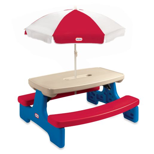 Little Tikes Easy Store Picnic Table With Umbrella Buybuy Baby