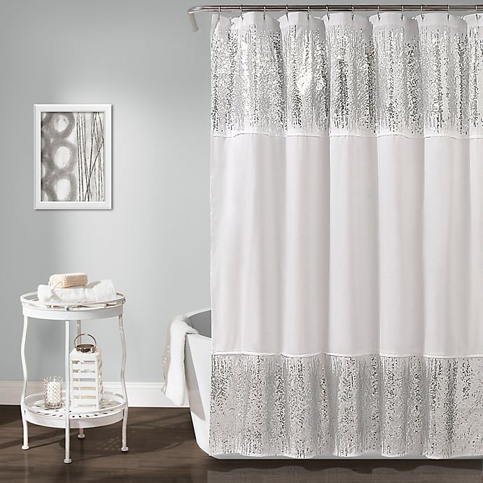 Details about   Lush Decor Night Sky Shower CurtainSequin Fabric Shimmery Color Block Design 