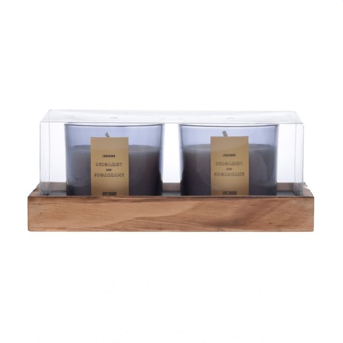DW Home 2Pack Raspberry and Teak WoodAccent 5 oz. Candle Set with