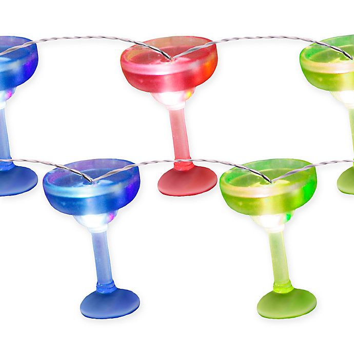 High Quality 10 Margarita Glasses Garden Novelty Boxed Light Set Deck 