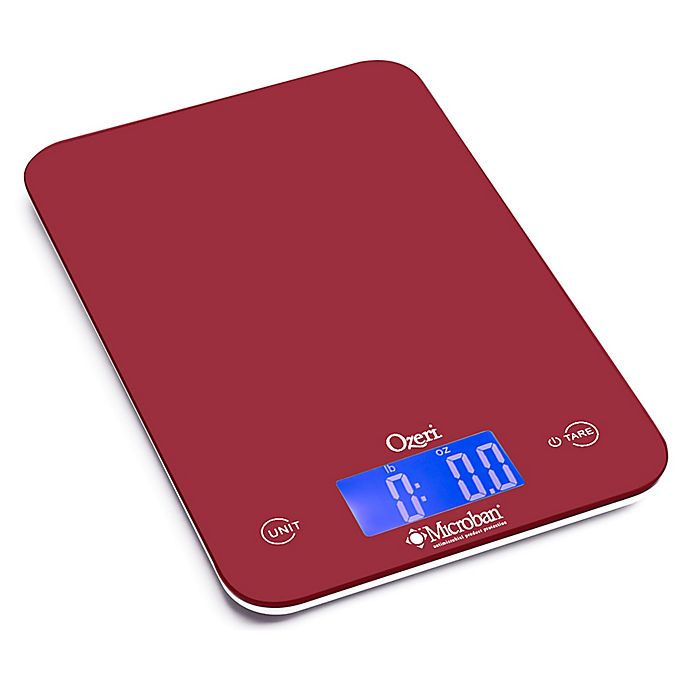 Ozeri® Touch II Digital Kitchen Scale with Microban Antimicrobial Protection in Red