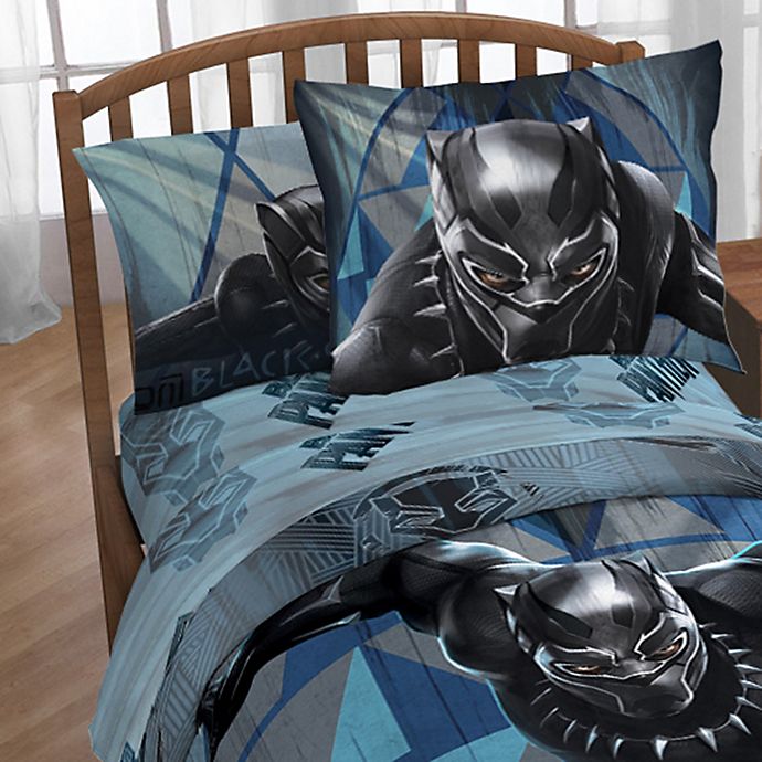 New Black Panther 4 Piece Bed Sheet Set Full Size 