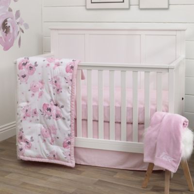 dreamer watercolor floral crib bedding
