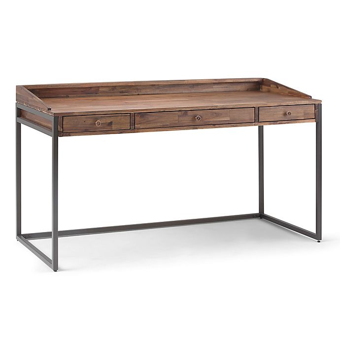 Simpli Home Ralston Solid Acacia Wood Desk in Rustic Natural Aged Brown