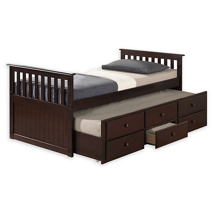 Storkcraft Kids Marco Island Twin Captain's Bed with Trundle and Drawers