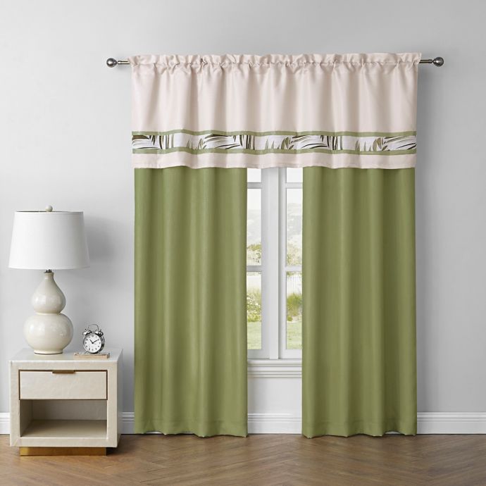 Malibu 2Pack 84Inch Rod Pocket Window Curtain Panel in Light Green