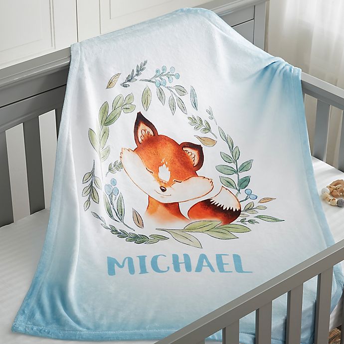 Woodland Fox Fleece Baby Blanket