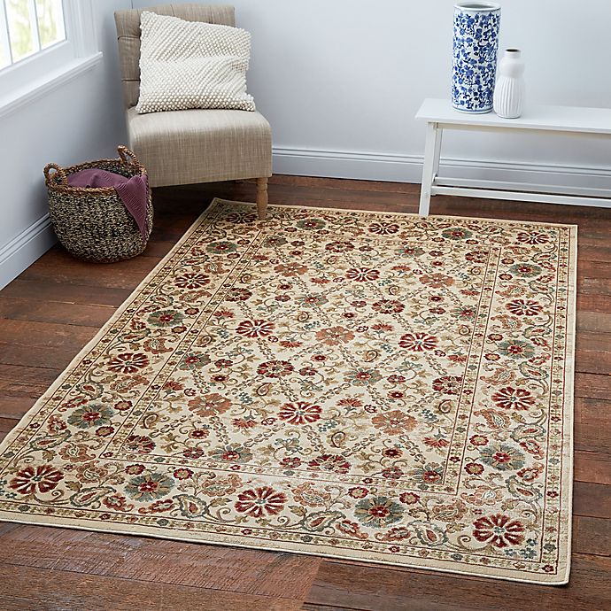 Verona Suzani 3'3 x 4'7 Accent Rug in Ivory/Blue