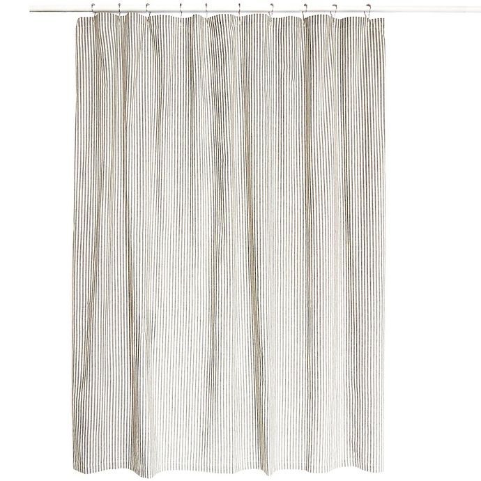 Park B Smith Farmhouse Ticking Striped, Black And Beige Striped Shower Curtain