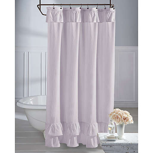 Wamsutta Vintage Ruffle Shower Curtain, Off White Ruffle Shower Curtain
