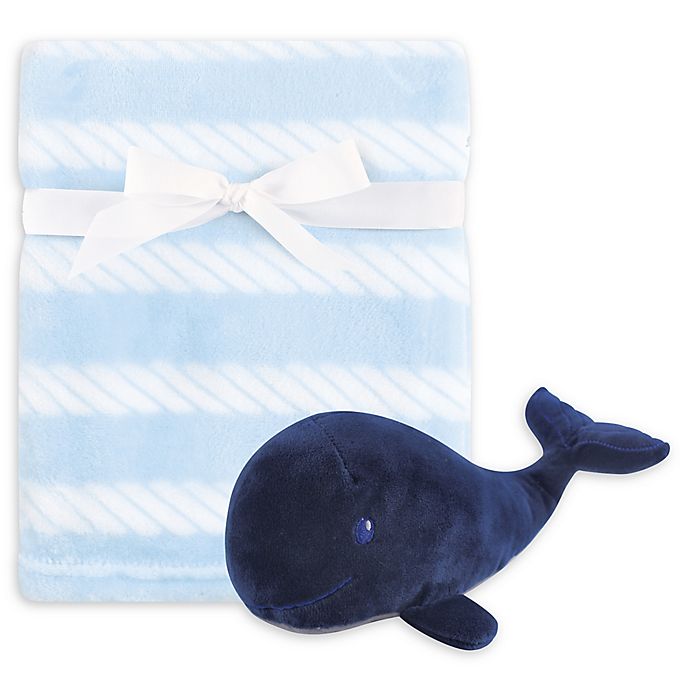 Hudson Baby® 2-Piece Whale Plush Blanket and Toy Set in Blue