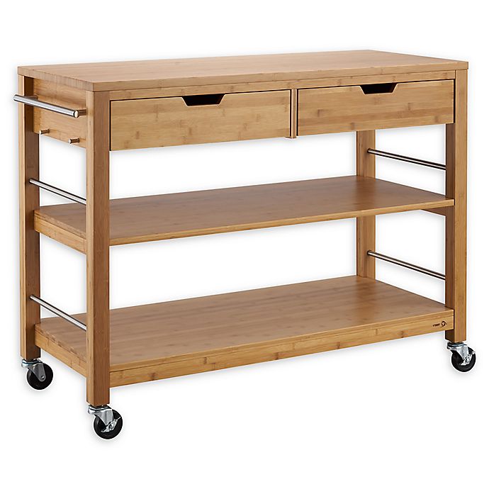 Trinity Bamboo Kitchen Island with Drawers