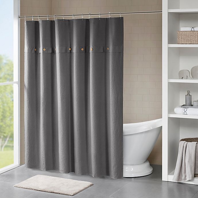 Madison Park Finley Shower Curtain in Grey