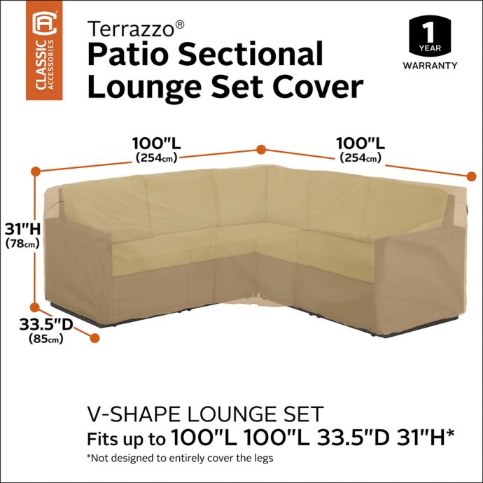 Classic Accessories Terrazzo V Shaped Sectional Cover In Sand Bed Bath Beyond