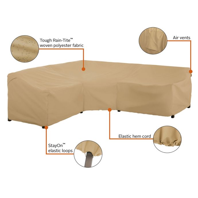 Classic Accessories Terrazzo V Shaped Sectional Cover In Sand Bed Bath Beyond