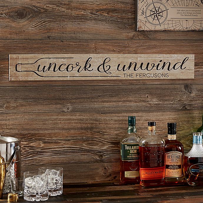 Uncork and Unwind Metal Sign; Wall Decor for Kitchen and Dinning Room 